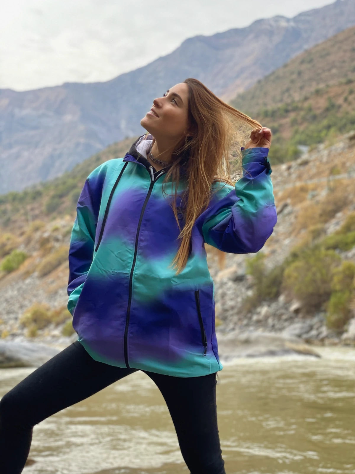 Jacket Cortaviento Unk. Rainbow Blue